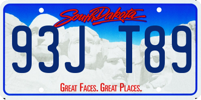 SD license plate 93JT89