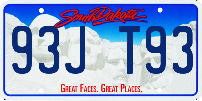 SD license plate 93JT93