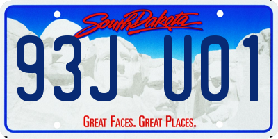 SD license plate 93JU01