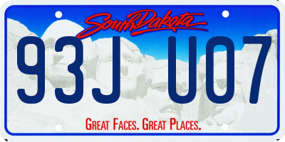 SD license plate 93JU07