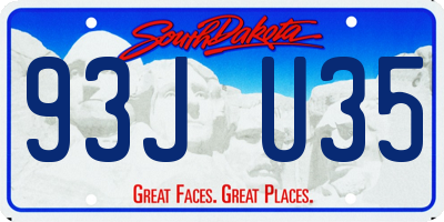 SD license plate 93JU35
