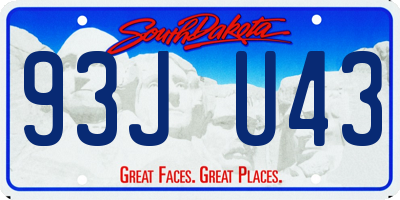 SD license plate 93JU43