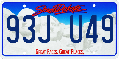 SD license plate 93JU49