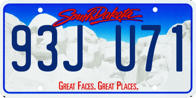 SD license plate 93JU71