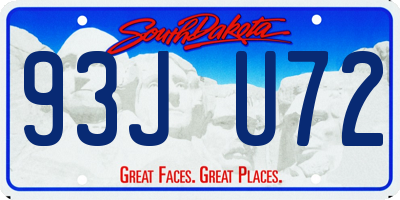SD license plate 93JU72