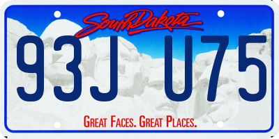 SD license plate 93JU75