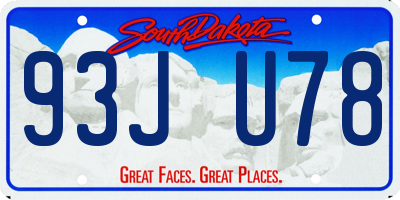 SD license plate 93JU78