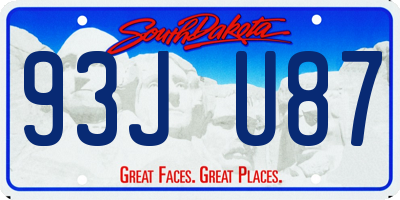 SD license plate 93JU87