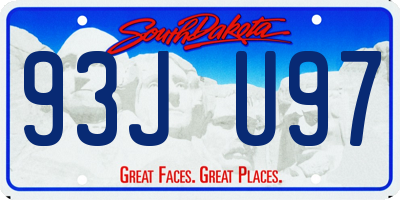 SD license plate 93JU97