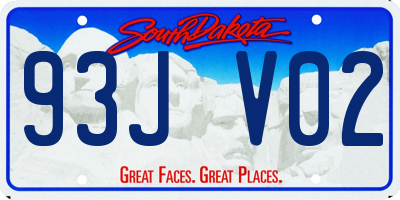 SD license plate 93JV02