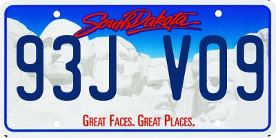 SD license plate 93JV09
