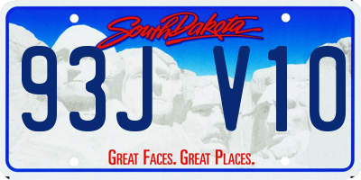 SD license plate 93JV10