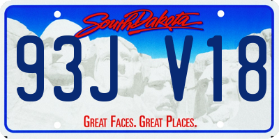 SD license plate 93JV18