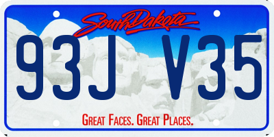 SD license plate 93JV35