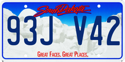 SD license plate 93JV42
