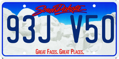 SD license plate 93JV50