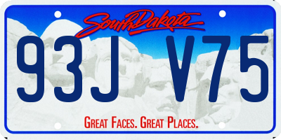 SD license plate 93JV75