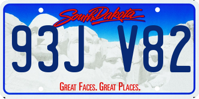 SD license plate 93JV82
