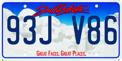 SD license plate 93JV86