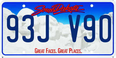 SD license plate 93JV90