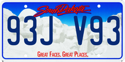 SD license plate 93JV93