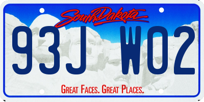 SD license plate 93JW02