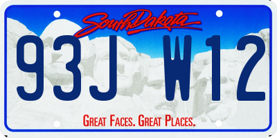 SD license plate 93JW12