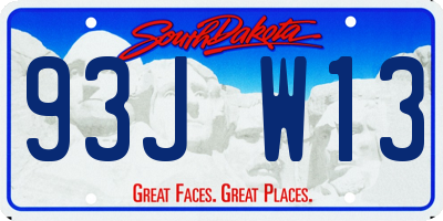 SD license plate 93JW13