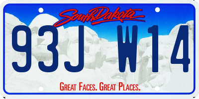 SD license plate 93JW14