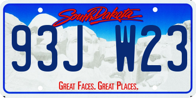 SD license plate 93JW23