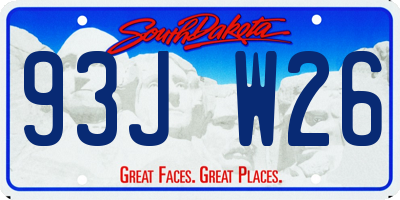 SD license plate 93JW26