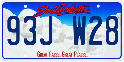 SD license plate 93JW28