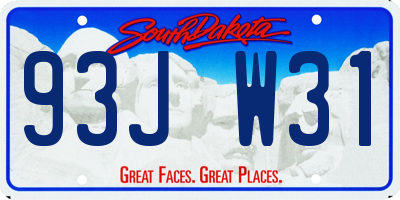 SD license plate 93JW31