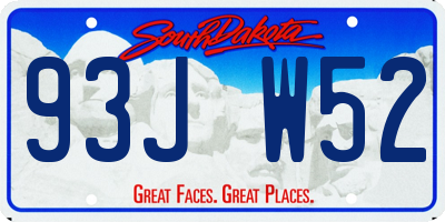 SD license plate 93JW52