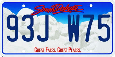 SD license plate 93JW75