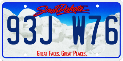 SD license plate 93JW76