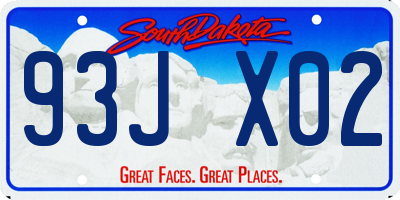 SD license plate 93JX02