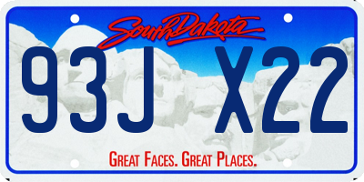 SD license plate 93JX22