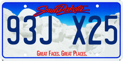 SD license plate 93JX25