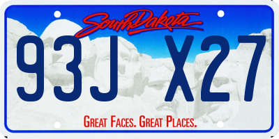 SD license plate 93JX27