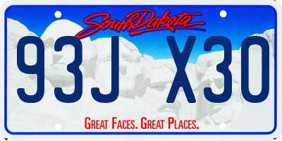 SD license plate 93JX30