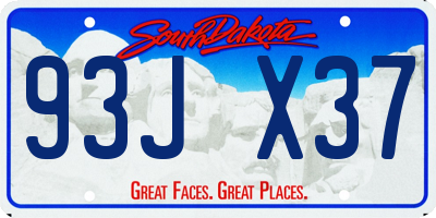 SD license plate 93JX37
