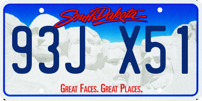 SD license plate 93JX51