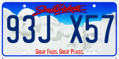 SD license plate 93JX57