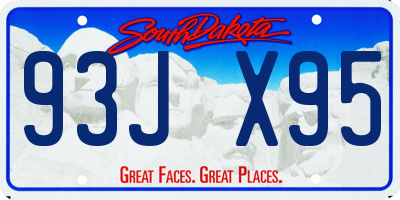 SD license plate 93JX95