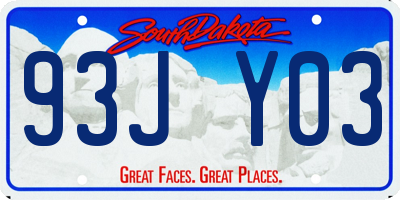 SD license plate 93JY03