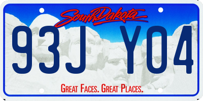 SD license plate 93JY04