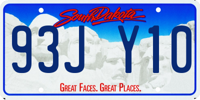 SD license plate 93JY10