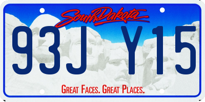 SD license plate 93JY15