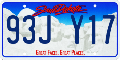 SD license plate 93JY17